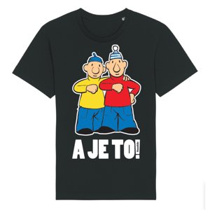 Tričko Pat a Mat - veľké A je to! čierne