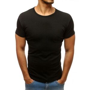 Pánske tričko s okrúhlym výstrihom v čiernej farbe