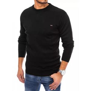 Čierny pohodlný sveter s okrúhlym výstrihom pre pánov