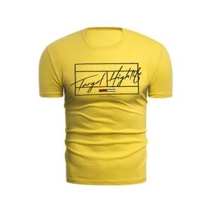 Pánske klasické tričko s potlačou v žltej farbe