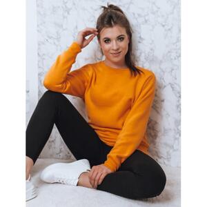 Oranžová dámska mikina bez kapucne