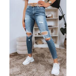 Dámske modré skinny džínsy s dierami