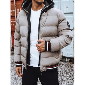 Khaki pánska bunda na zimu