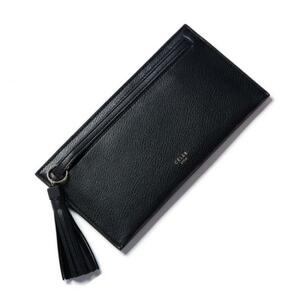 Čierna listová peňaženka so strapcami pre dámy