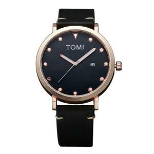 Pánske módne hodinky Tomi s čiernym ciferníkom v čiernej farbe