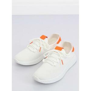 Bielo-oranžové športové tenisky pre dámy