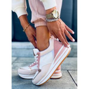 Ružové športové Sneakersy s klinovým opätkom pre dámy