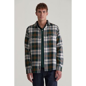 KOŠEĽA GANT HERRINGBONE CHECK OVERSHIRT TARTAN GREEN
