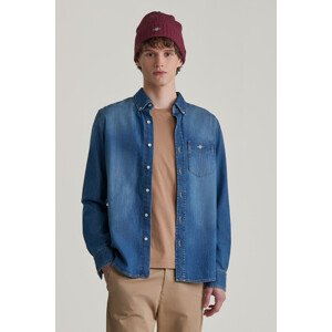 KOŠEĽA GANT REG DENIM SHIRT MID BLUE WORN IN