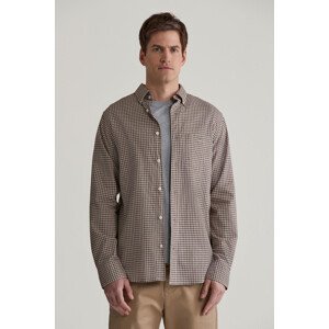 KOŠEĽA GANT REG MICROCHECK FLANNEL SHIRT DARK KHAKI