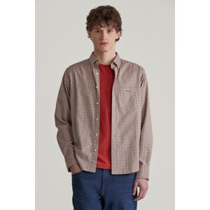 KOŠEĽA GANT REG JASPE TATTERSALL SHIRT CARAMEL BEIGE