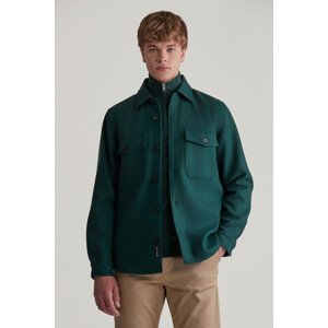 KOŠEĽA GANT WOOL BLEND OVERSHIRT TARTAN GREEN