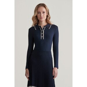POLOKOŠEĽA GANT SLIM RIB LS POLO EVENING BLUE