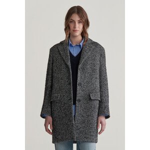 KABÁT GANT HERITAGE HERRINGBONE COAT BLACK