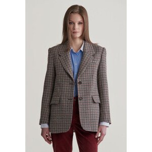 SAKO GANT REG HOUNDSTOOTH BLAZER SOFT OAT