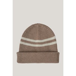 ČAPICA GANT STRIPED WOOL BEANIE DRY SAND