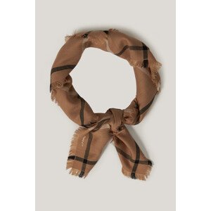 ŠÁL GANT HERRINGBONE CHECKED FOULARD CARAMEL BEIGE