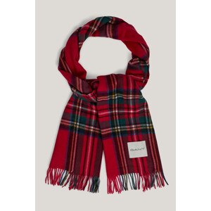 ŠÁL GANT TARTAN CHECK CASHMERE BLEND SCARF RUBY RED