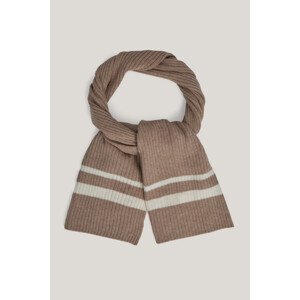 ŠÁL GANT STRIPED WOOL KNITTED SCARF DRY SAND