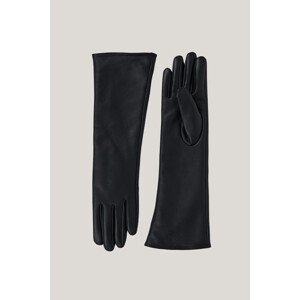 RUKAVICE GANT LONG LEATHER GLOVES BLACK