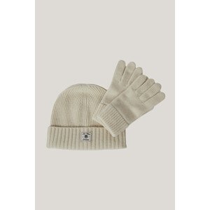 SET ČAPICA A RUKAVICE GANT BEANIE GLOVES GIFT SET CREAM