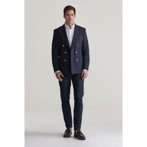 SAKO GANT SLIM DB HOPSACK CLUB BLAZER EVENING BLUE