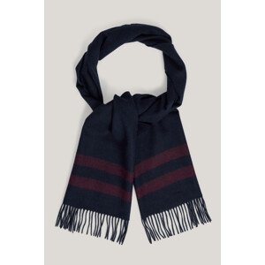 ŠÁL GANT MERINO WOOL STRIPED WOVEN SCARF EVENING BLUE