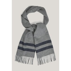 ŠÁL GANT MERINO WOOL STRIPED WOVEN SCARF GREY MELANGE