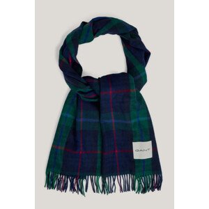 ŠÁL GANT CASHMERE BLEND CHECK SCARF DEEP FOREST GREEN