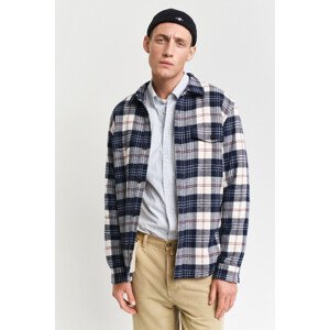 KOŠEĽA GANT REG FLEECE LINED FLANNEL OVERSHIRT EVENING BLUE
