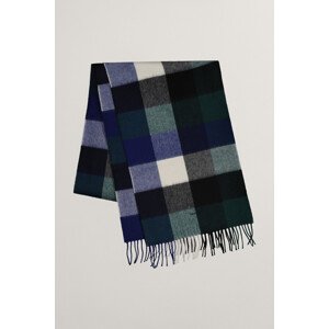 ŠÁL GANT CHECK MERINO WOOL SCARF PERSIAN BLUE