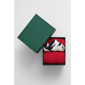 PONOŽKY GANT SKIERS ARTWORK SOCKS 2-PACK GB CHERRY RED
