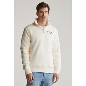 MIKINA GANT GRAPHIC HALF ZIP CREAM