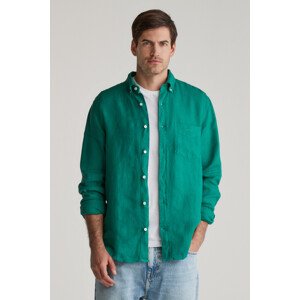 KOŠEĽA GANT REG GMNT DYED LINEN SHIRT DEEP GREEN