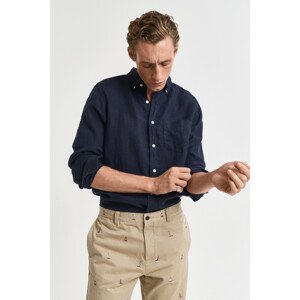 KOŠEĽA GANT REG GMNT DYED LINEN SHIRT EVENING BLUE