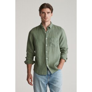 KOŠEĽA GANT REG GMNT DYED LINEN SHIRT KALAMATA GREEN