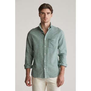KOŠEĽA GANT REG COTTON LINEN SHIRT WOODY GREEN
