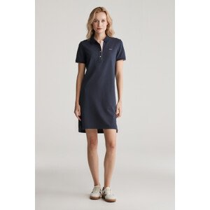 ŠATY GANT CONTRAST COLLAR PIQUE POLO DRESS EVENING BLUE