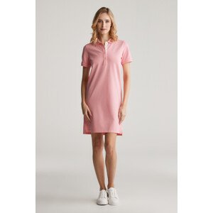 ŠATY GANT CONTRAST COLLAR PIQUE POLO DRESS GERANIUM PINK