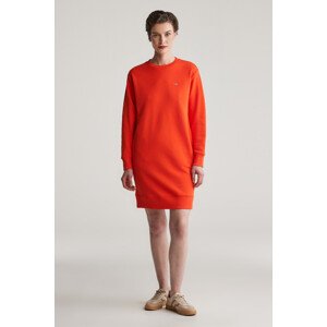 ŠATY GANT SHIELD C-NECK SWEAT DRESS ORANGE RED