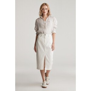 SUKŇA GANT WHITE DENIM SLIT SKIRT EGGSHELL