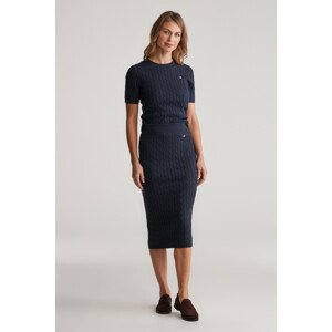 SUKŇA GANT STRETCH COTTON CABLE SKIRT EVENING BLUE