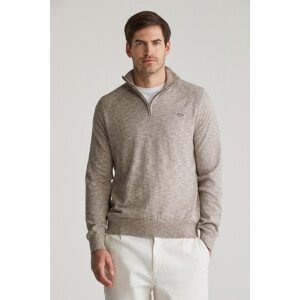 SVETER GANT COTTON SLUB HALF ZIP DESERT BROWN
