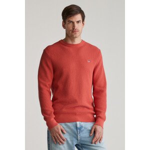 SVETER GANT TEXTURED COTTON C-NECK BRICK RED