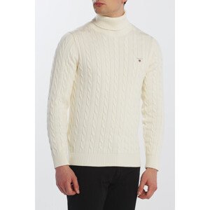 ROLÁK GANT COTTON CABLE TURTLE NECK biela 4XL