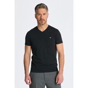 TRIČKO GANT SLIM SHIELD V-NECK T-SHIRT čierna S