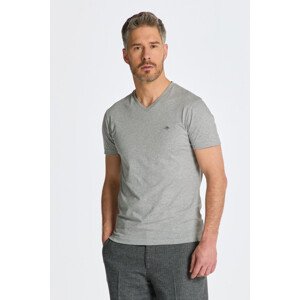 TRIČKO GANT SLIM SHIELD V-NECK T-SHIRT šedá 5XL