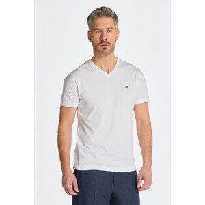 TRIČKO GANT SLIM SHIELD V-NECK T-SHIRT biela 5XL