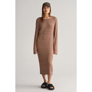 ŠATY GANT TEXTURED KNIT DRESS hnedá XXS