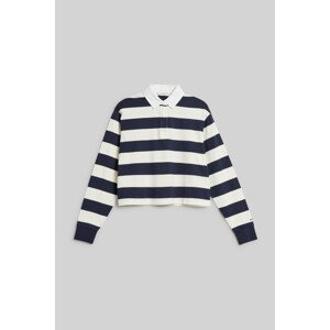 POLOKOŠEĽA GANT STRIPED CROPPED RUGGER modrá 134/140